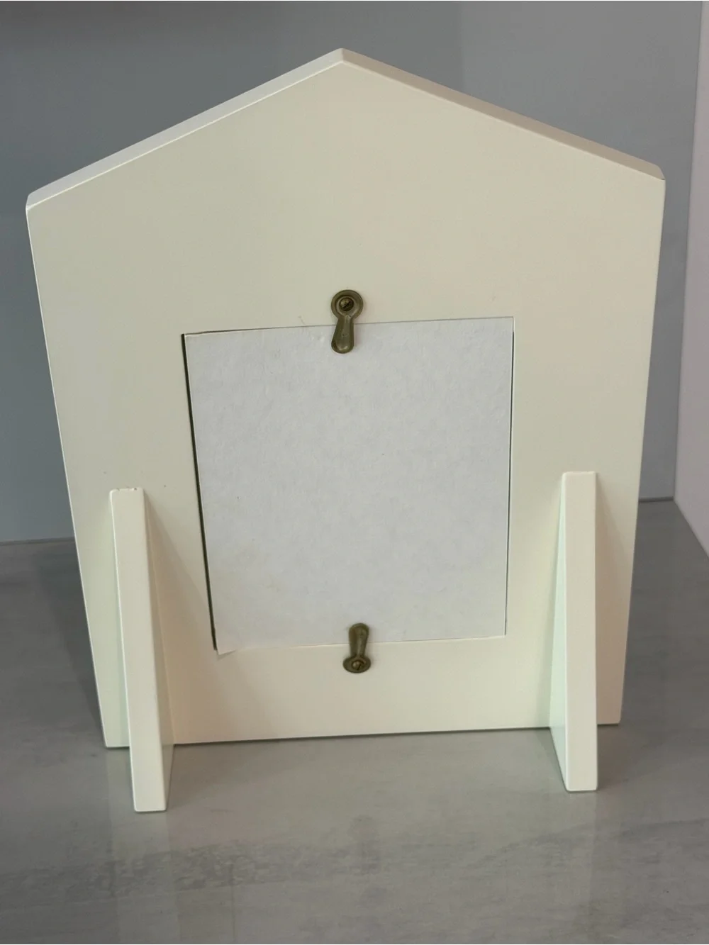 Nautical House-Shaped Picture Frame w/ Seashell Starfish Accent, Cream Coastal